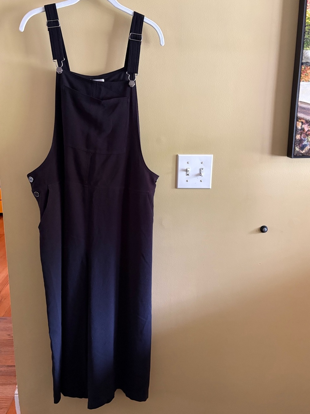 Vintage Target line of Black crepe overalls- cropped and very cute- xl